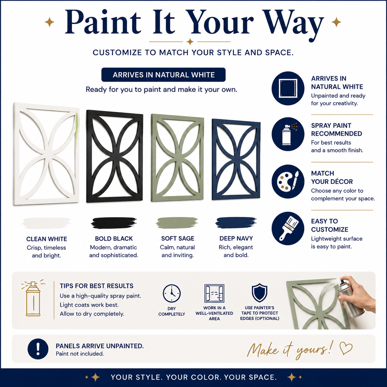 Wave Ogee Decorative Wall Panels | Rental Friendly | Peel & Stick | Humidity Resistant