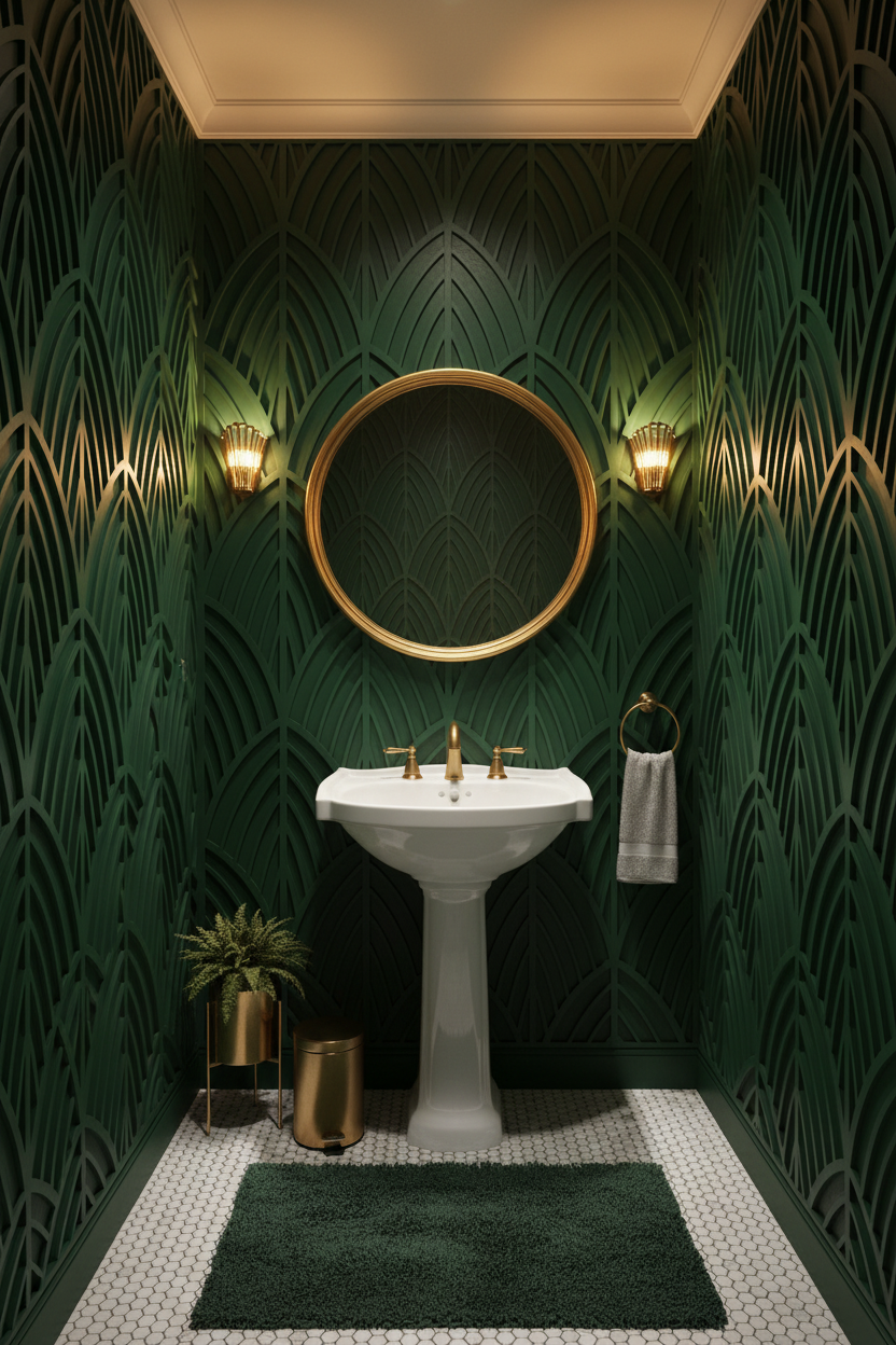 Baño forest green