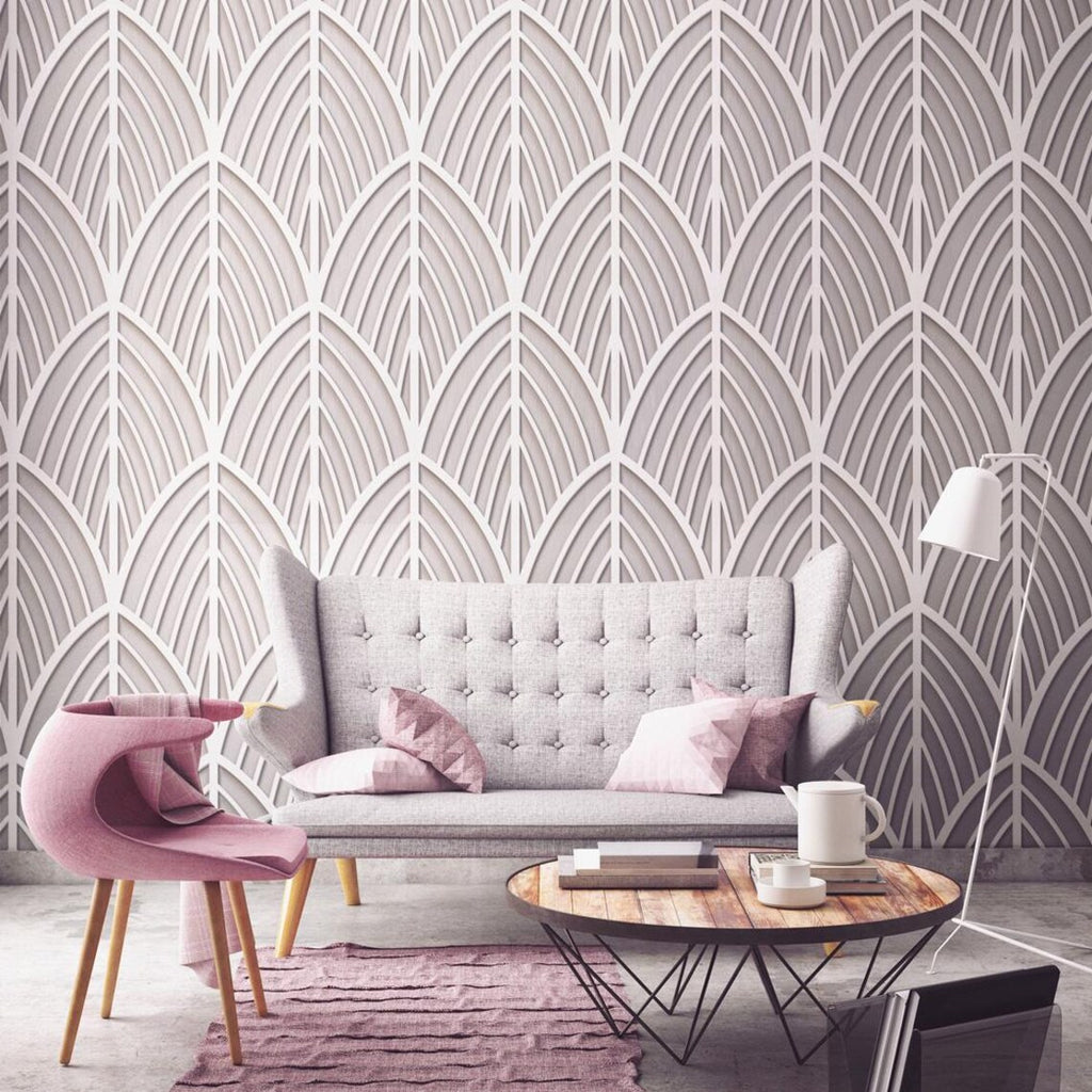 Gatsby Feather Decorative Wall Panels | Rental Friendly | Peel & Stick | Humidity Resistant