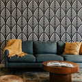 Gatsby Feather Decorative Wall Panels | Rental Friendly | Peel & Stick | Humidity Resistant