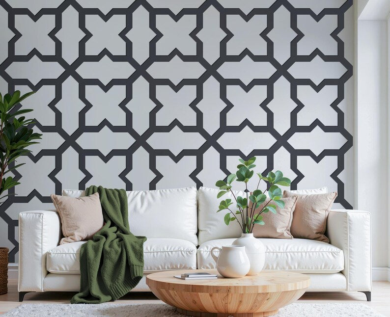 Lattice Cross Decorative Wall Panels | Rental Friendly | Peel & Stick | Humidity Resistant