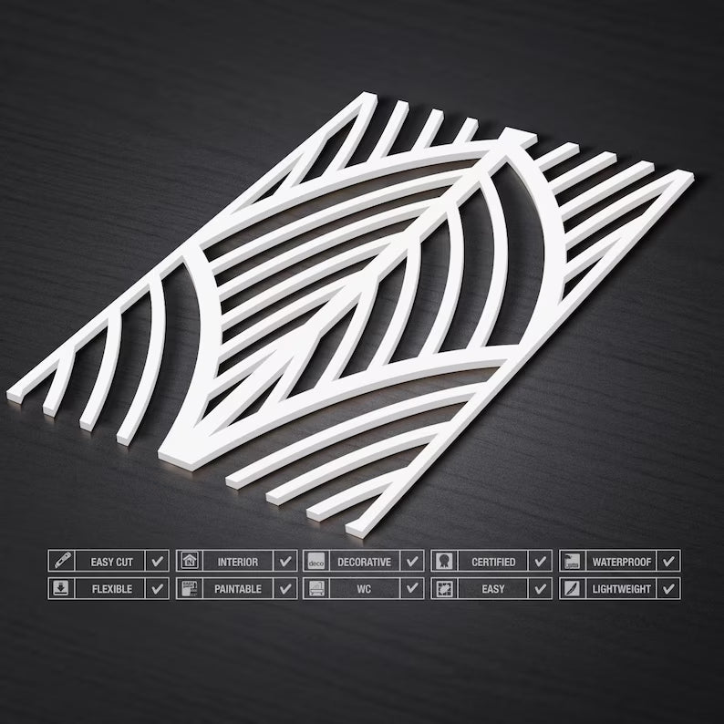 Gatsby Feather Decorative Wall Panels | Rental Friendly | Peel & Stick | Humidity Resistant