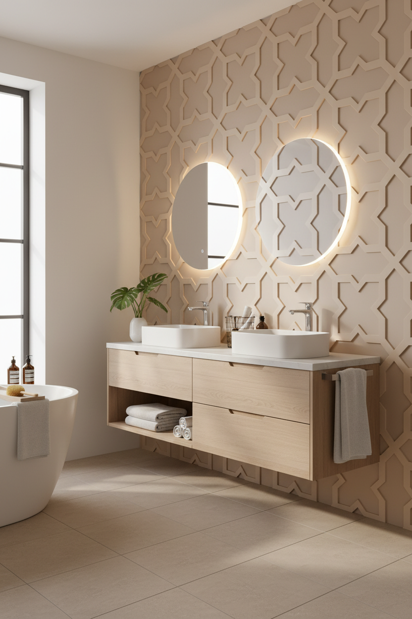 Lattice Cross - Baño Beige