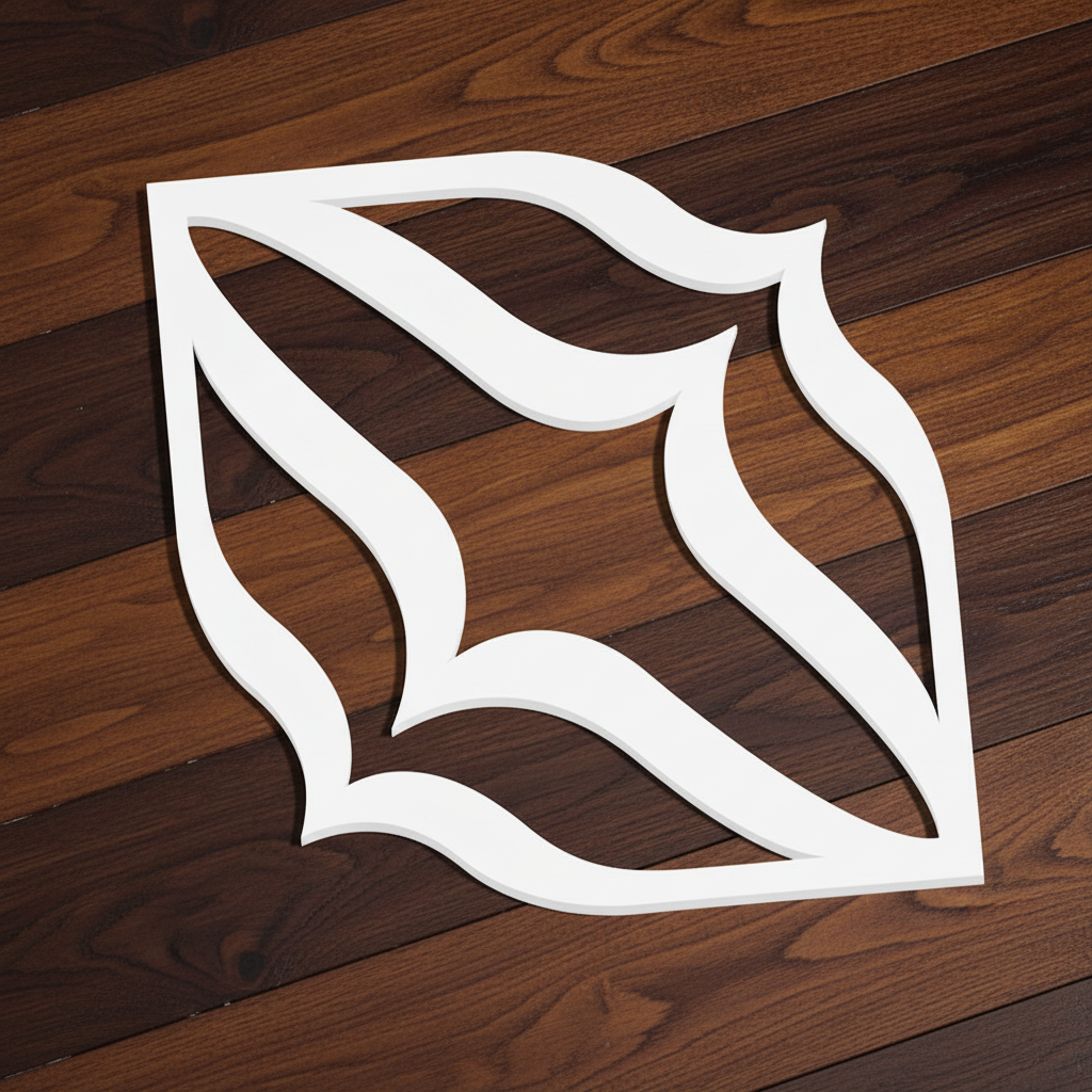 Petal Arc - Panel sobre madera oscura